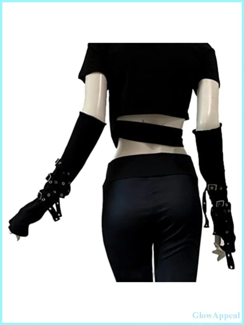 Fingerless Elbow-Length Arm Warmers Punk Goth Grunge Gloves Women Men